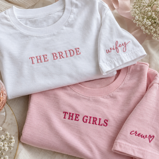 Custom Shirt Embroidered Text Logo Lettering Personal Sleeve Detail Cotton Apparel
