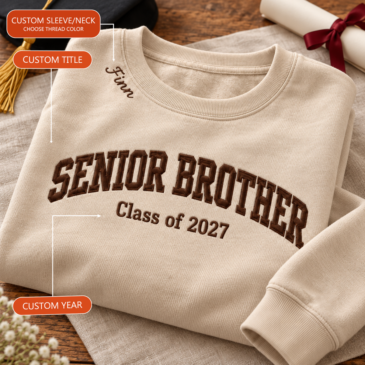 Custom Senior Family Sweatshirt Personalized Name Custom Year Graduation Class of 2027