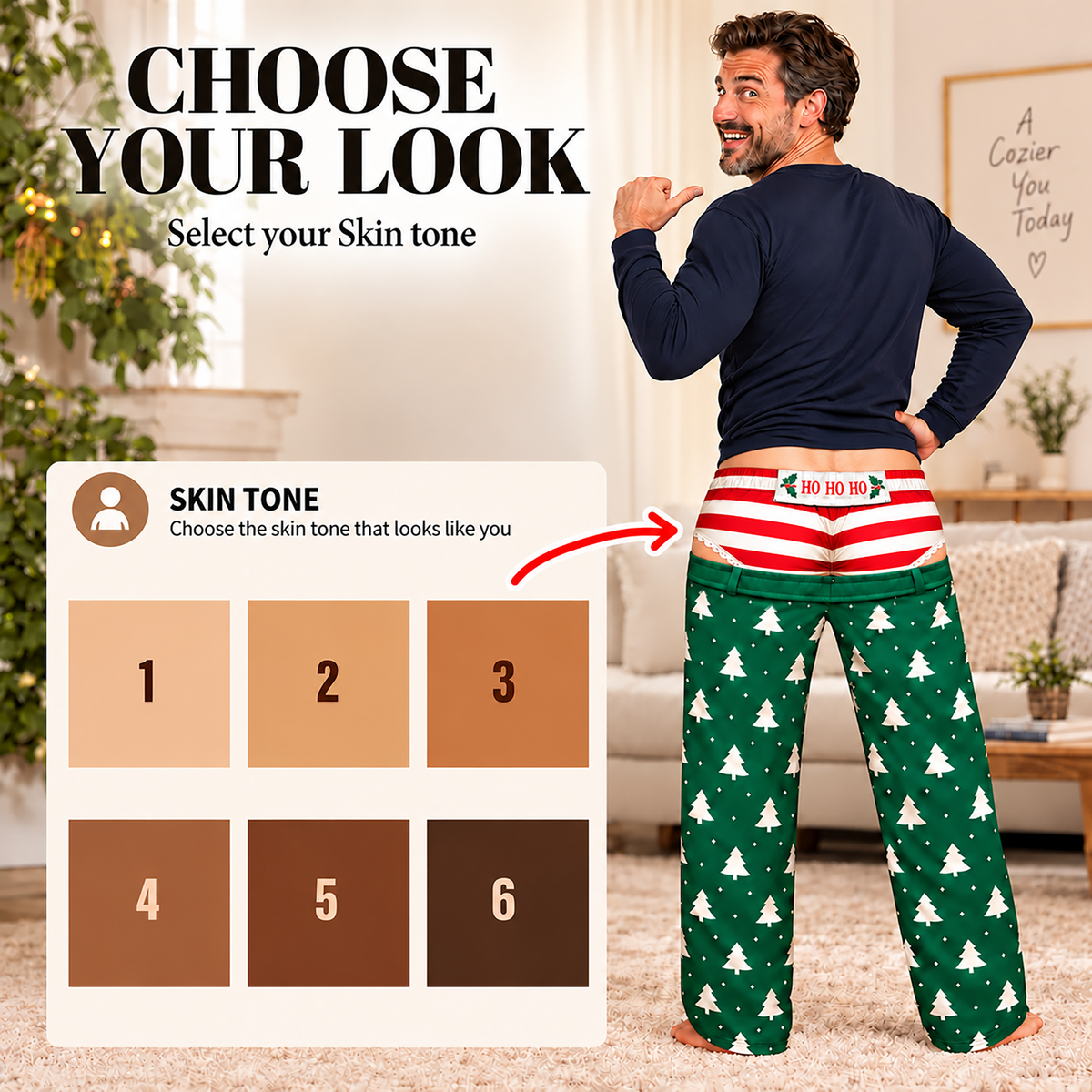 Custom Christmas Tree Striped Ribbon Bow Ho Ho Ho Men Pajama Pants Sleepwear Bottoms