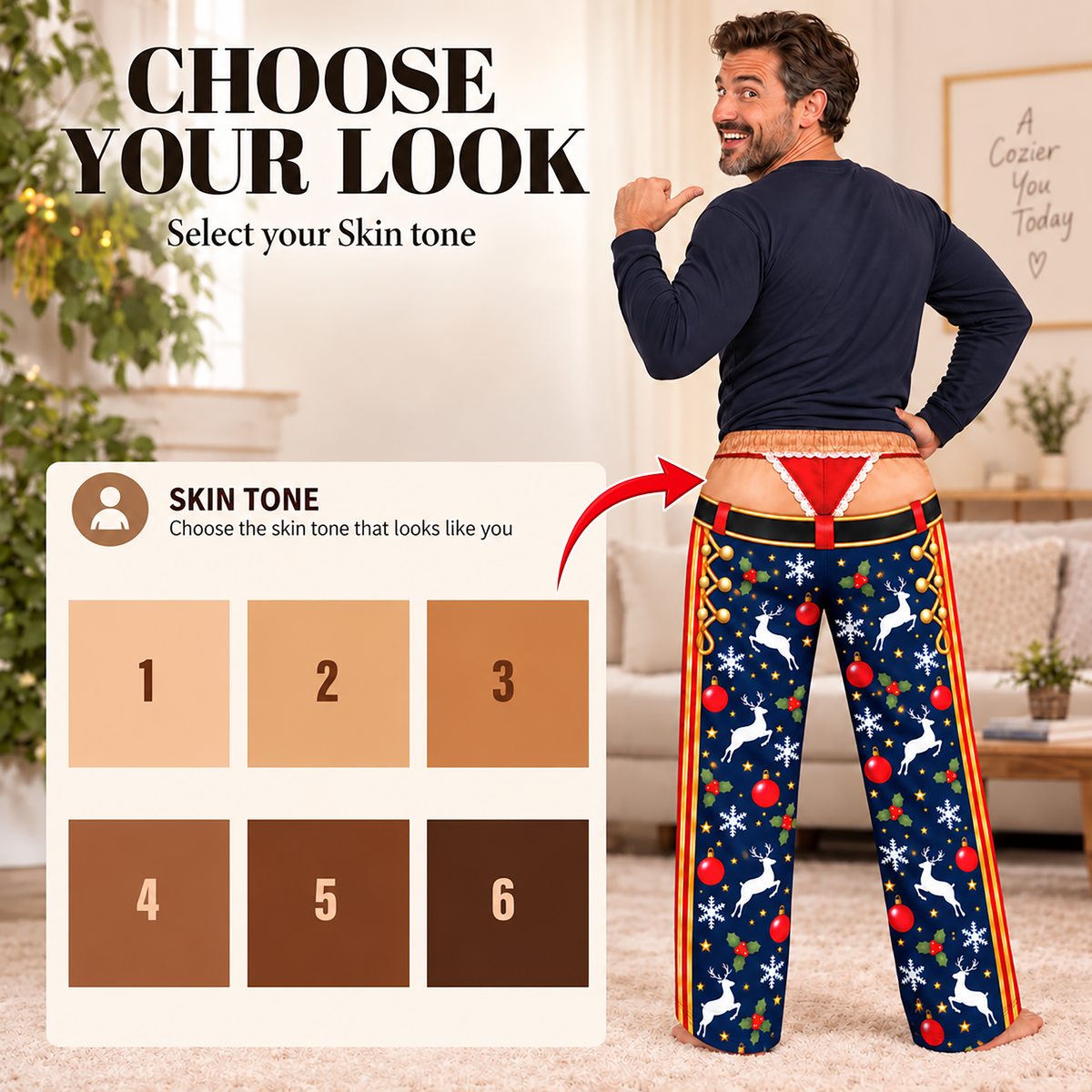 Custom Christmas Nutcracker Reindeer Bauble Thong Men Pajama Pants Sleepwear Bottoms