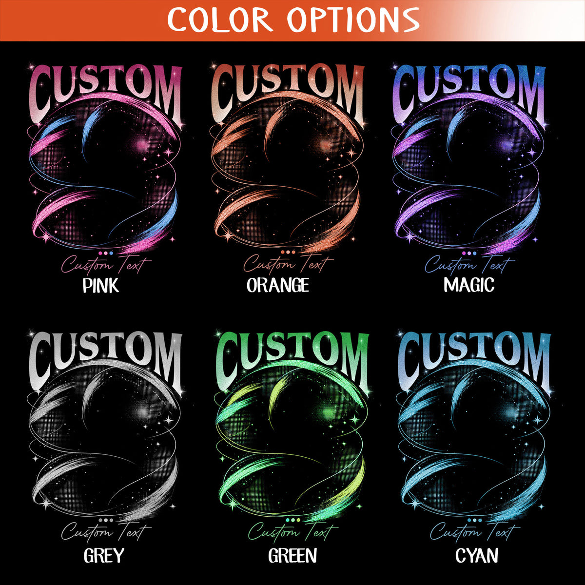 Custom Photo T-Shirt Vintage Neon Graphic Collage Shirt Custom Name Retro Sparkle Tee