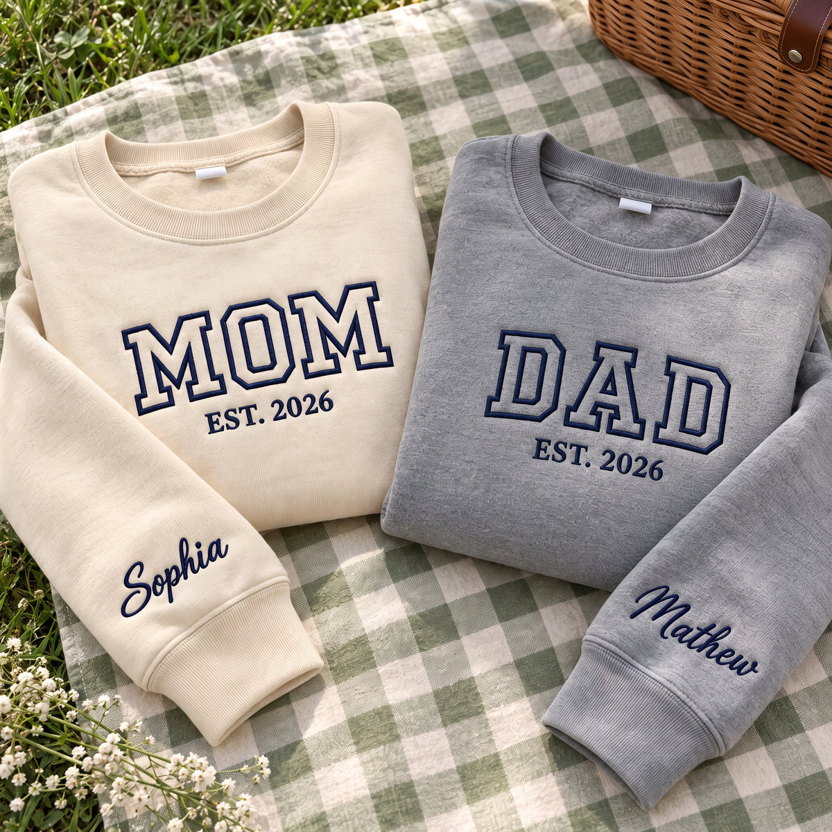 Custom Embroidered Family Shirt Personalized Text Logo Lettering Sleeve Name Tee Top