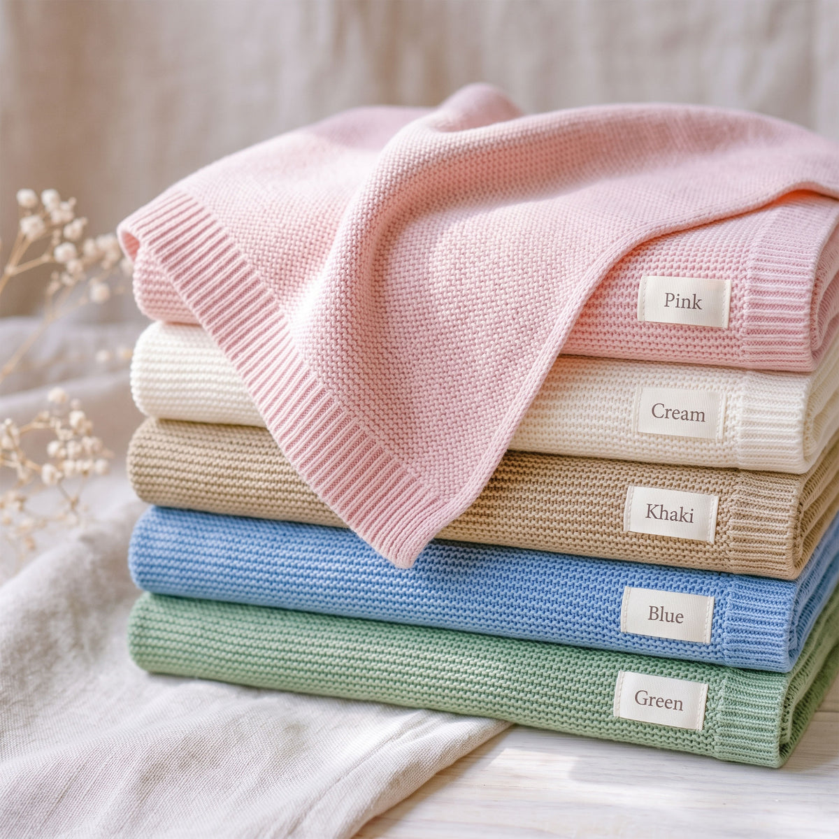 Personalized Embroidered Baby Name Blanket Cute Duck Umbrella Custom Knit Baby Shower Gift