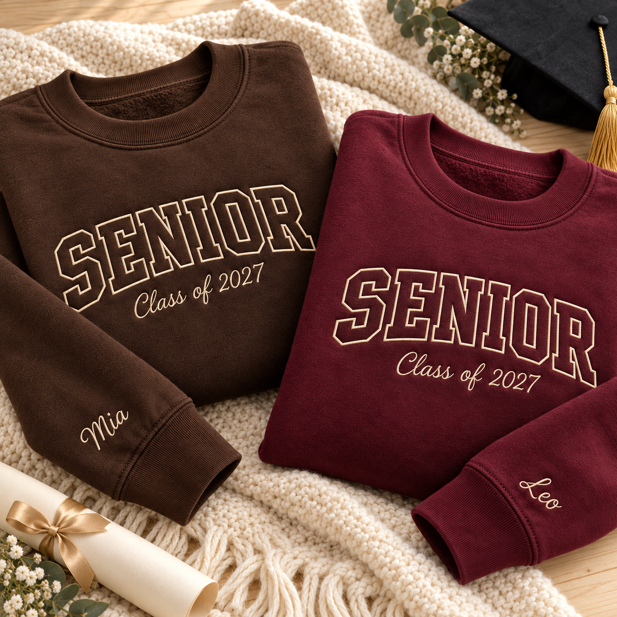 Custom Senior Sweatshirt Personalized Name Custom Graduation Year Senior 2027 Gift