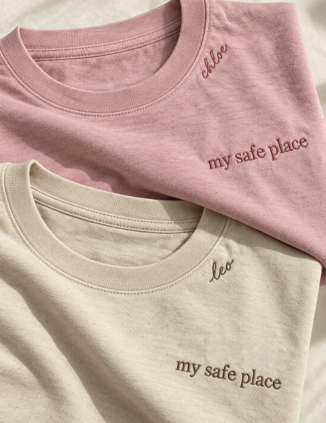 Custom Shirt Embroidered Text Logo Lettering Personal Sleeve Name Cotton Apparel