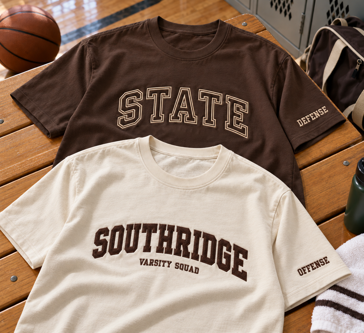 Custom Shirt Embroidered Campus Text Logo Lettering Personal Sleeve Name Apparel