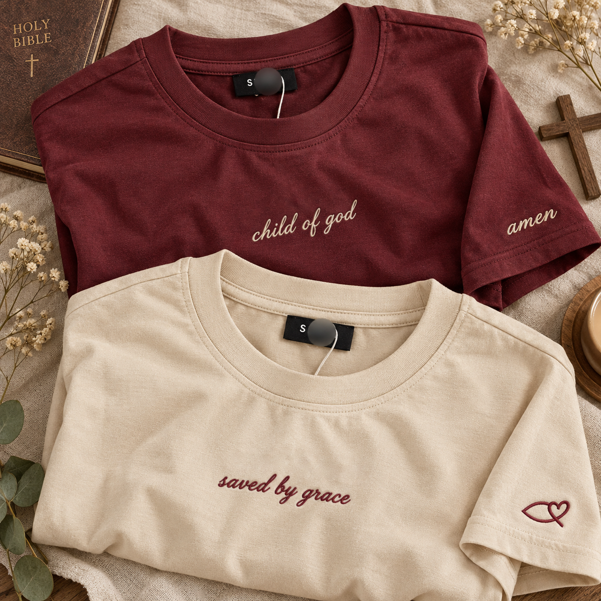 Custom Shirt Embroidered Quote Text Lettering Personal Sleeve Symbol Cotton Apparel