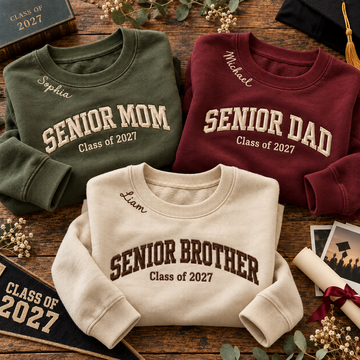 Custom Senior Family Sweatshirt Personalized Name Custom Year Graduation Class of 2027