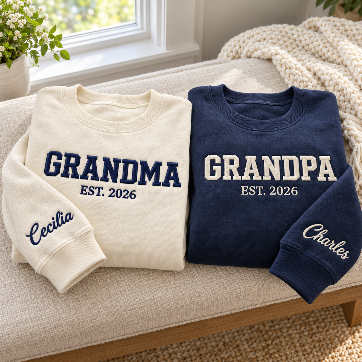 Custom Embroidered Family Shirt Personalized Text Logo Lettering Sleeve Name Tee Top