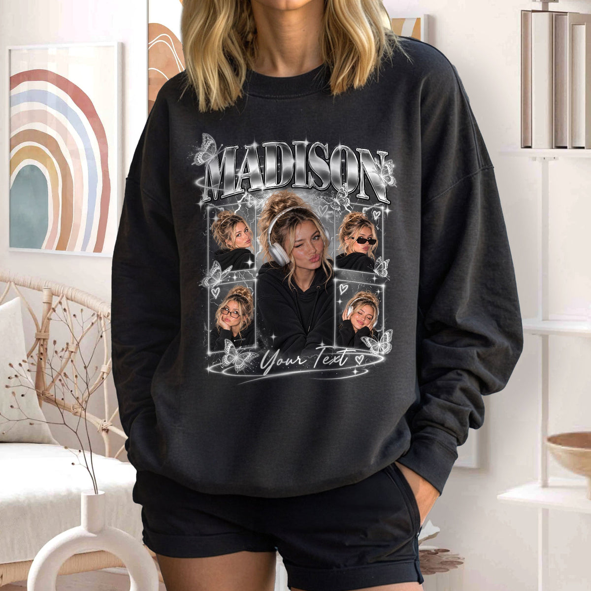 Custom Bootleg Rap Shirt Personalized Photo Name T Shirt Purple Butter ...