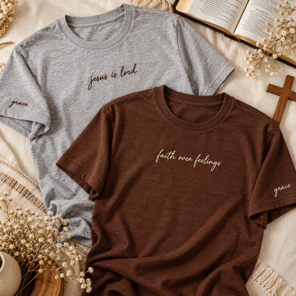 Custom Shirt Embroidered Quote Text Lettering Personal Sleeve Symbol Cotton Apparel