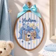 Personalized Baby Name Present Box Embroidery Hoop Art Custom Nursery Decor Keepsake