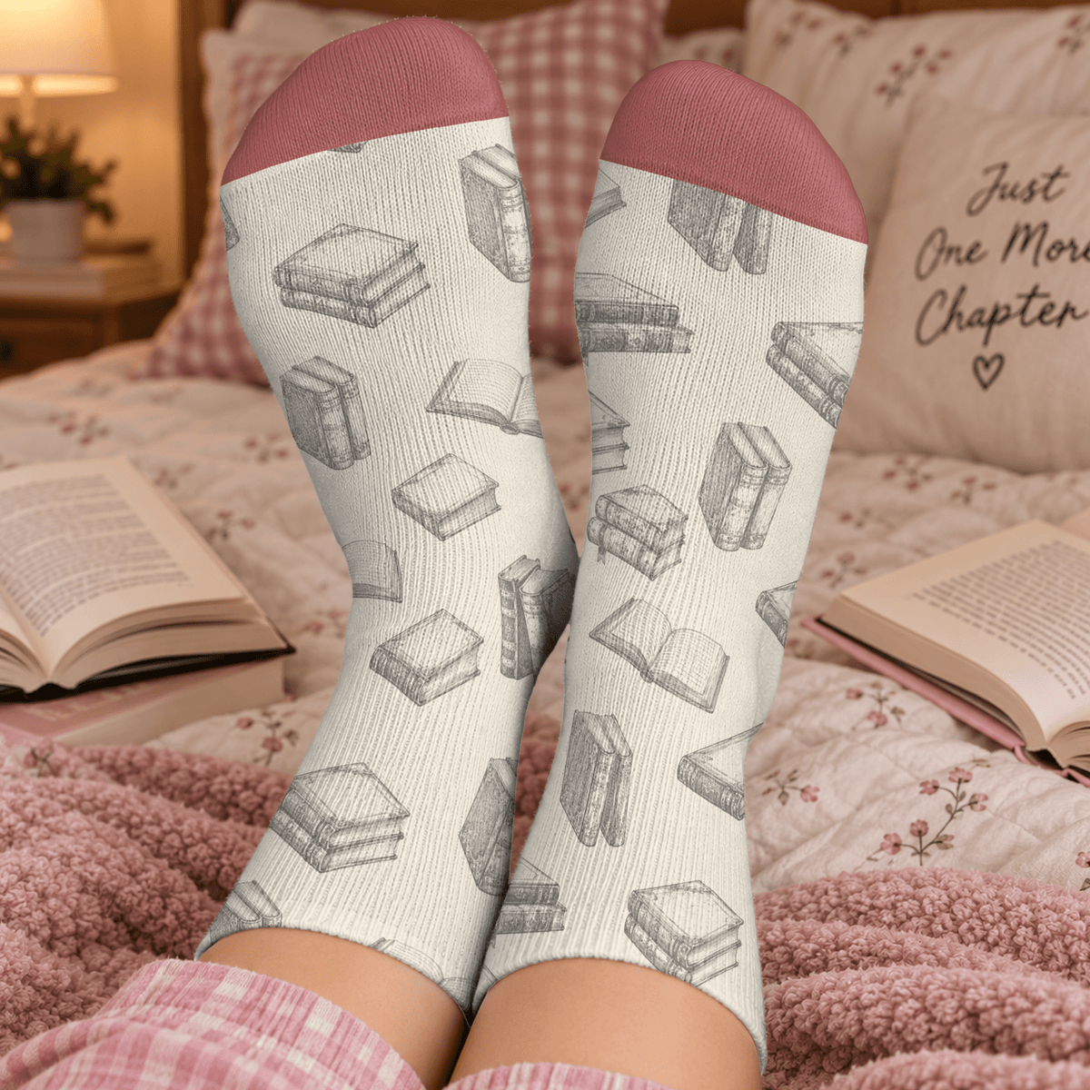 Custom Book Socks with Shhh Im Reading, Socks for Women and Men with Style, Christmas Gifts and Book Lovers Gifts for Reading Time, Pallyprints Co.