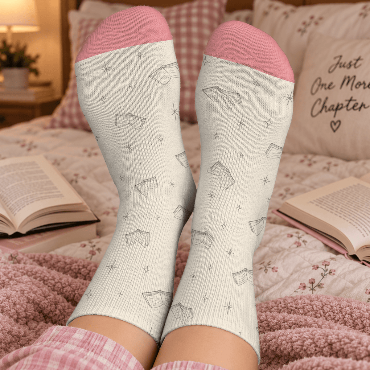 Fantasy Castle Custom Book Socks, Socks for Women and Men with Soft Comfort, Book Lovers Gifts and Christmas Gifts for Cozy Reading, Pallyprints Co.