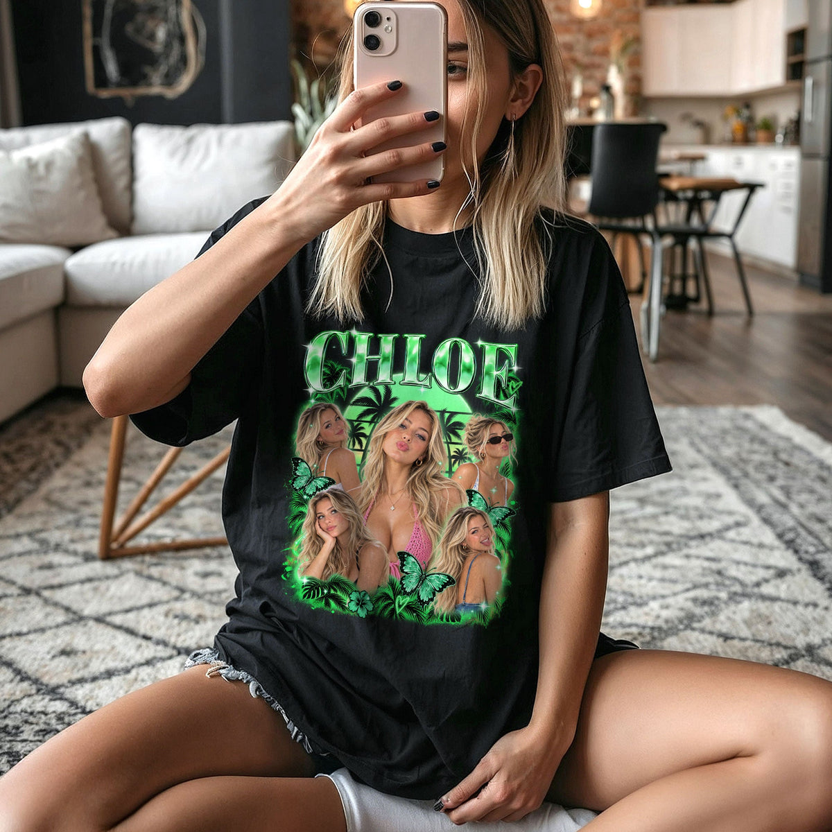90s Bootleg Custom T-Shirts with Photos and Name, Personalized Gifts for Women, Customized Tee Shirts with Pictures, Graphic Tee, Pallyprints Co.