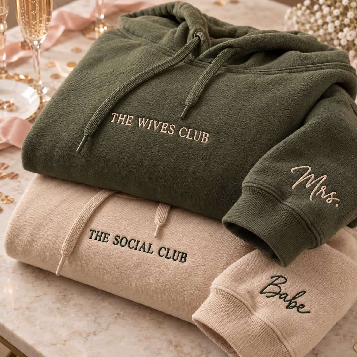 Custom Shirt Embroidered Text Logo Lettering Personal Sleeve Detail Cotton Apparel