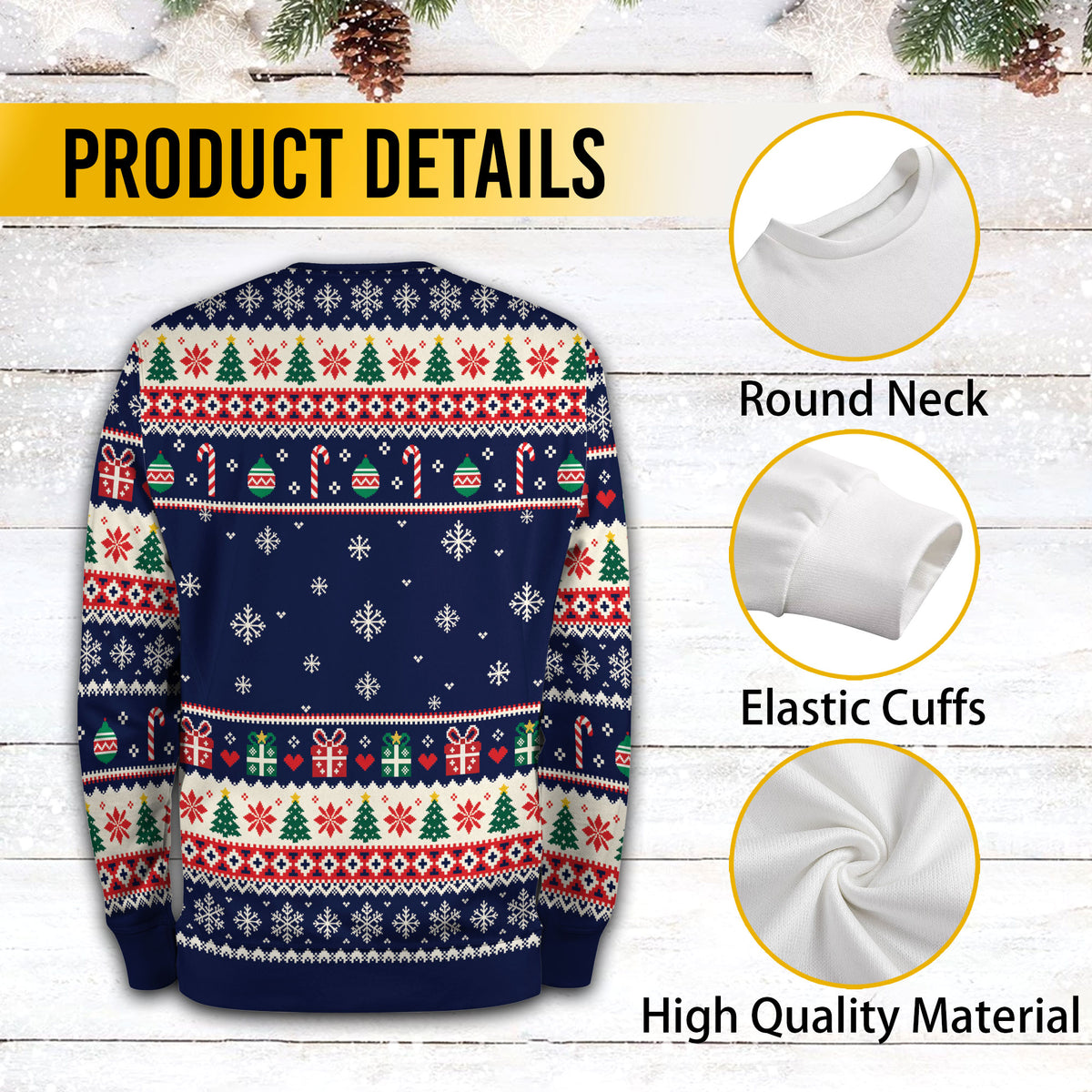 Custom Logo Ugly Christmas Sweater Santa Claus Christmas Tree Holiday Jumper