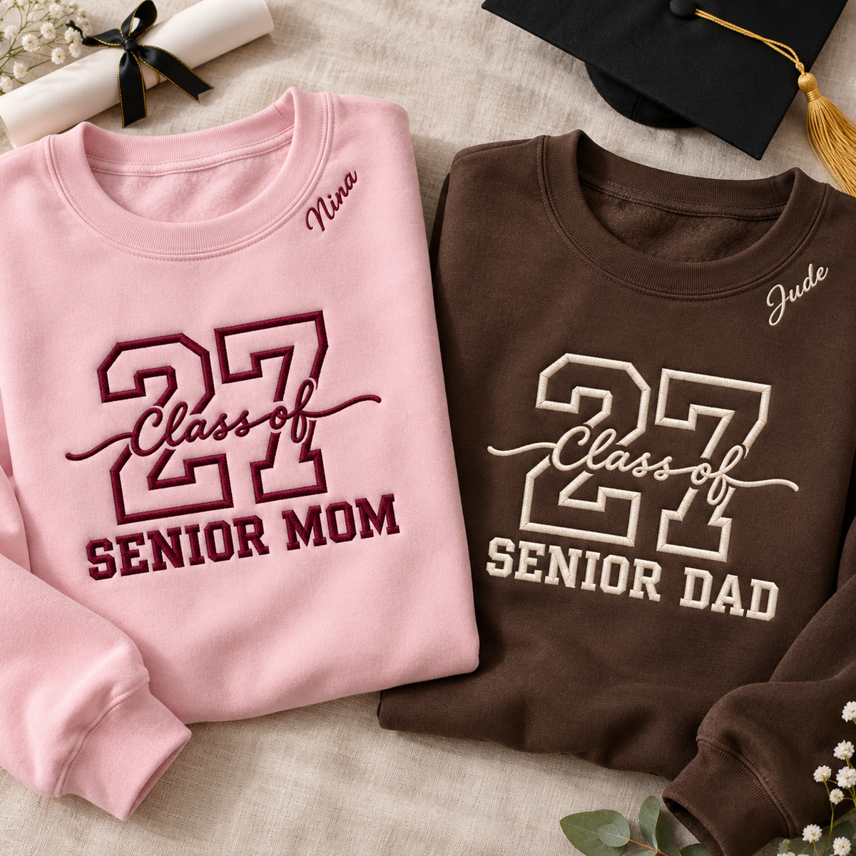 Custom Senior 2027 Sweatshirt Personalized Name Custom Year Family Graduation Gift