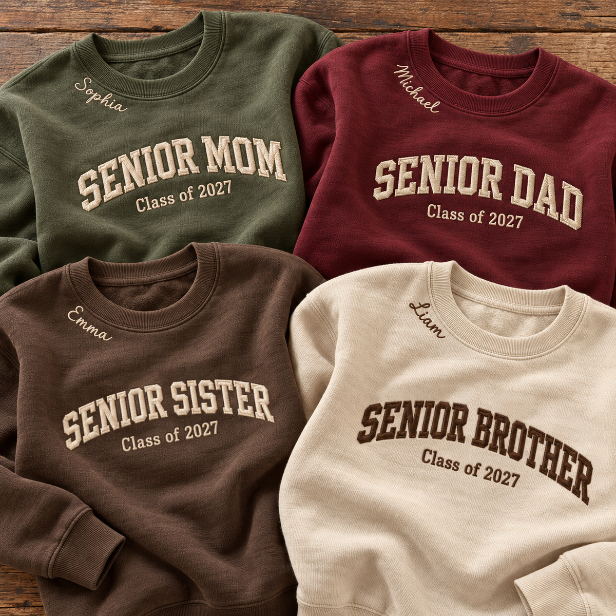 Custom Senior Family Sweatshirt Personalized Name Custom Year Graduation Class of 2027