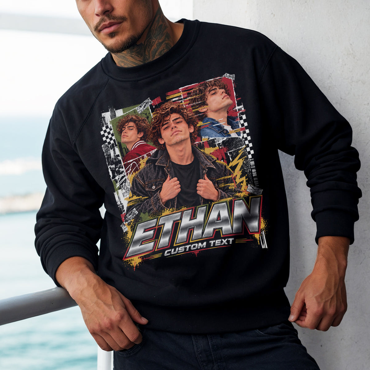 Custom Photo T-Shirt Y2K Bootleg Vintage Graphic Tee Personalized Picture Shirt Gift