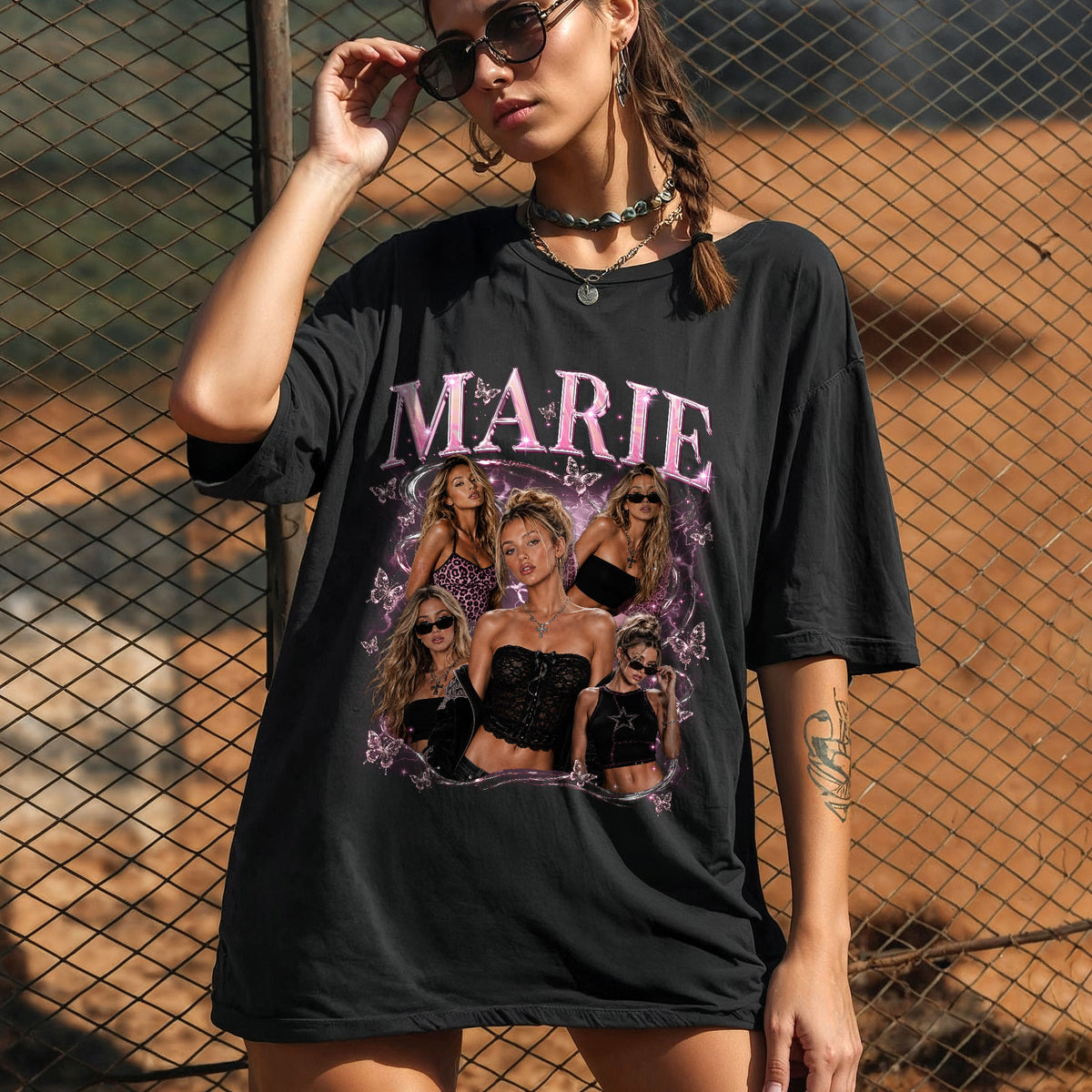 Custom Nostalgic Portrait Shirt Retro Streetwear Custom Name Graphic Tee Apparel Top