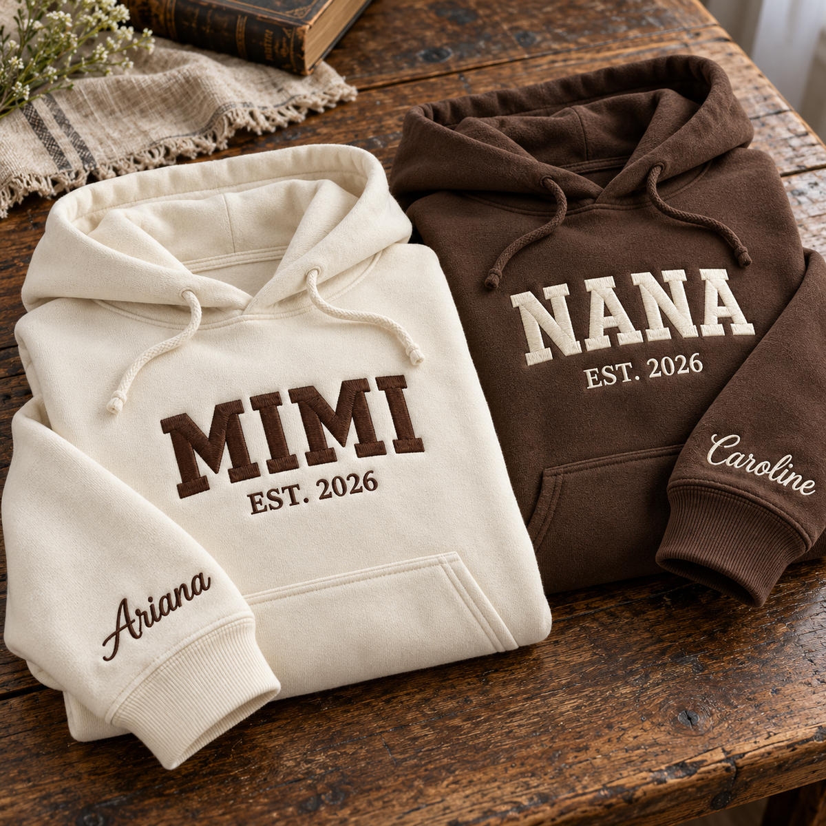 Custom Embroidered Family Shirt Personalized Text Logo Lettering Sleeve Name Tee Top