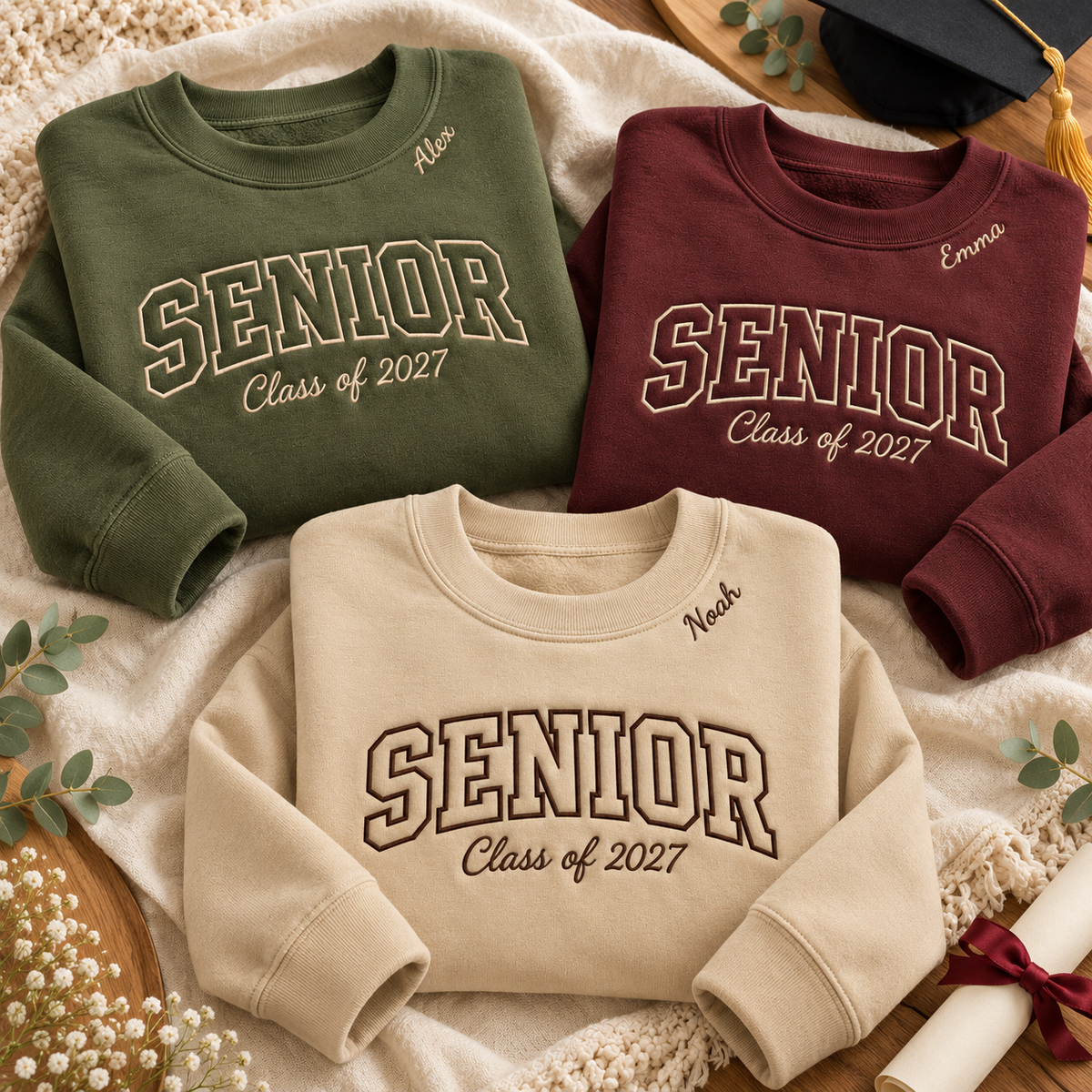 Custom Senior Sweatshirt Personalized Name Custom Graduation Year Senior 2027 Gift