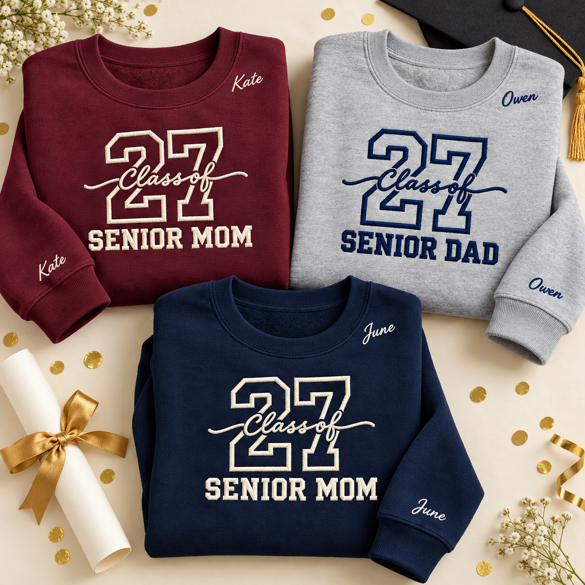 Custom Senior 2027 Sweatshirt Personalized Name Custom Year Family Graduation Gift