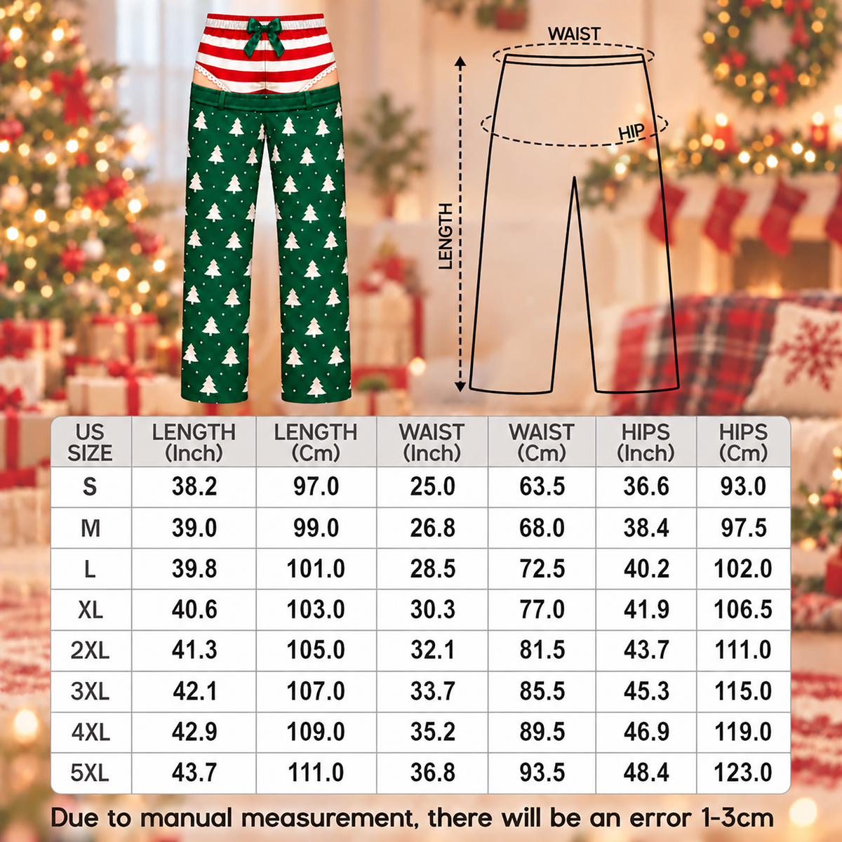 Custom Christmas Tree Striped Ribbon Bow Ho Ho Ho Men Pajama Pants Sleepwear Bottoms