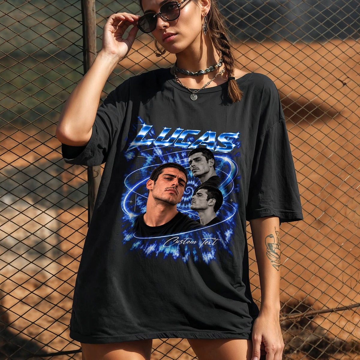 Custom Vintage Bootleg T Shirt Personalized 90s Y2K Graphic Rap Tee Custom Photo Picture