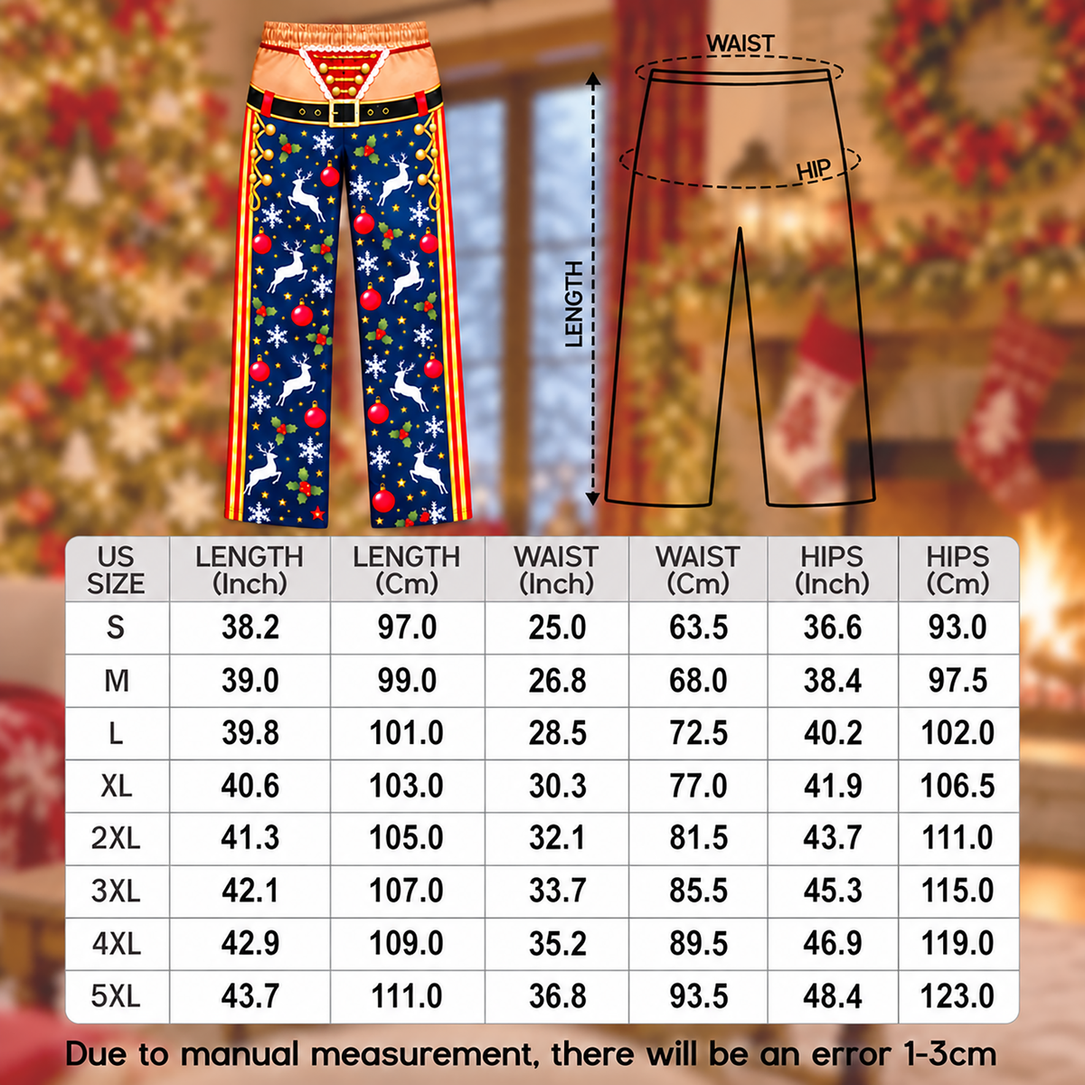 Custom Christmas Nutcracker Reindeer Bauble Thong Men Pajama Pants Sleepwear Bottoms