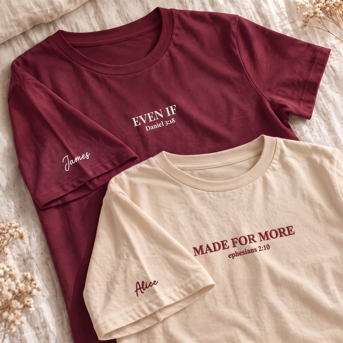 Custom Embroidered Shirt Personalized Text Logo Lettering Collar Name Cotton Tee Top