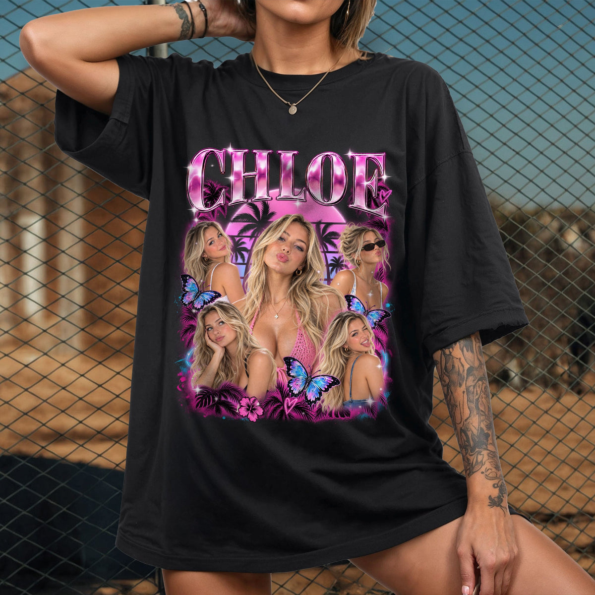 90s Bootleg Custom T-Shirts with Photos and Name, Personalized Gifts for Women, Customized Tee Shirts with Pictures, Graphic Tee, Pallyprints Co.
