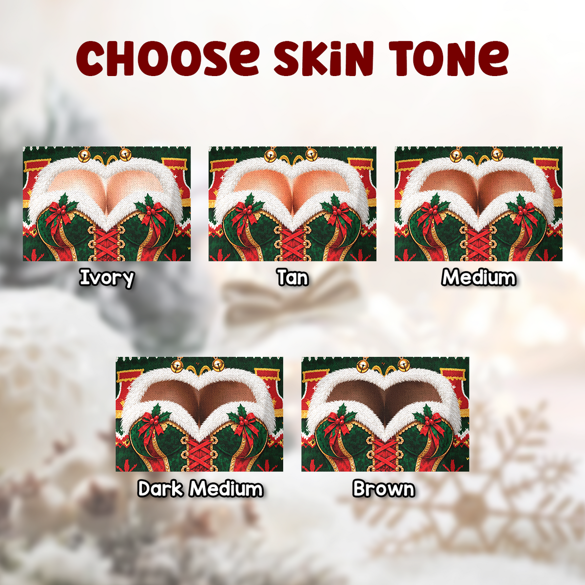 Funny Ugly Christmas Sweater Custom Skin Tone Sexy Cleavage Graphic Xmas Party Sweatshirt