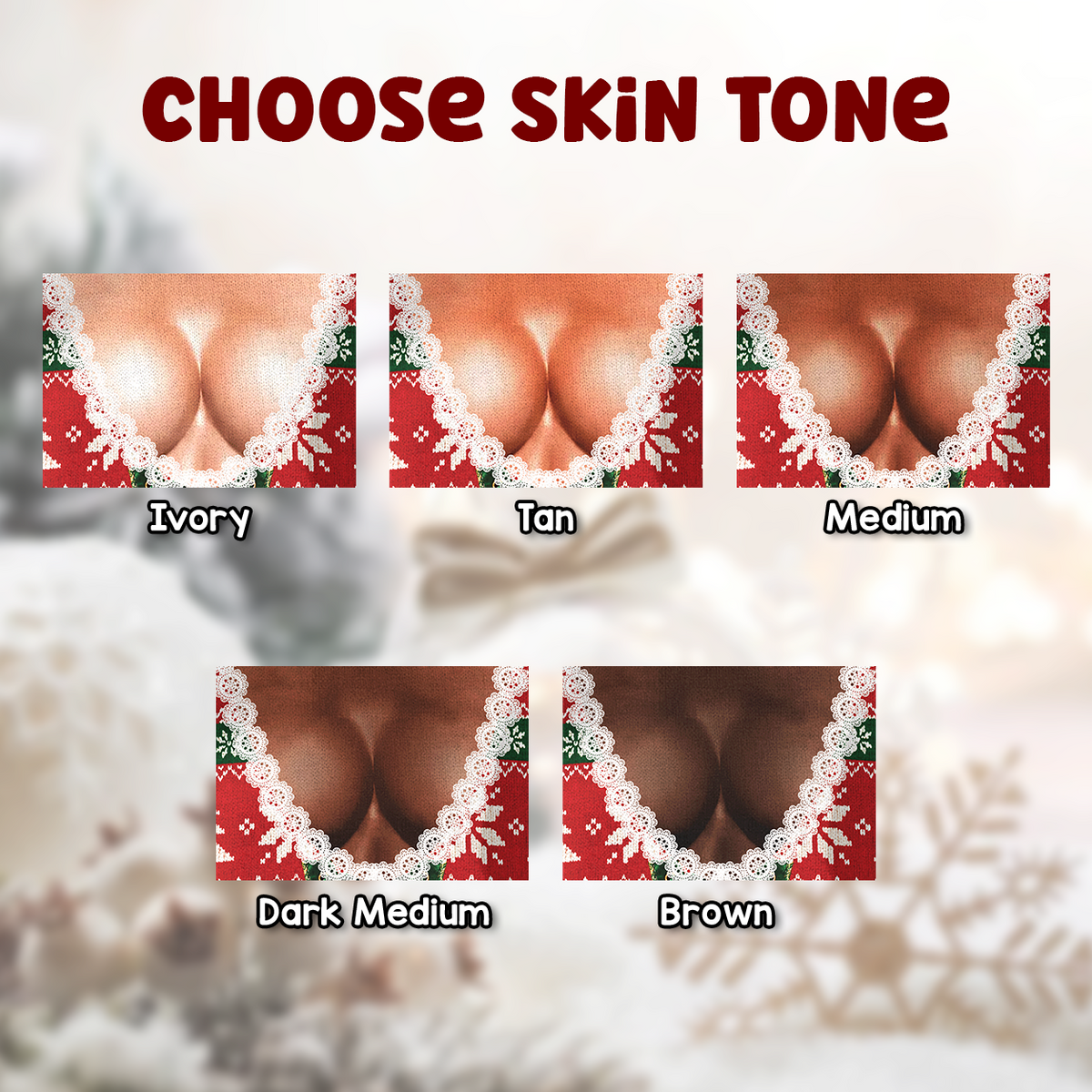 Funny Ugly Christmas Sweater Custom Skin Tone Sexy Cleavage Lace Xmas Party Sweatshirt