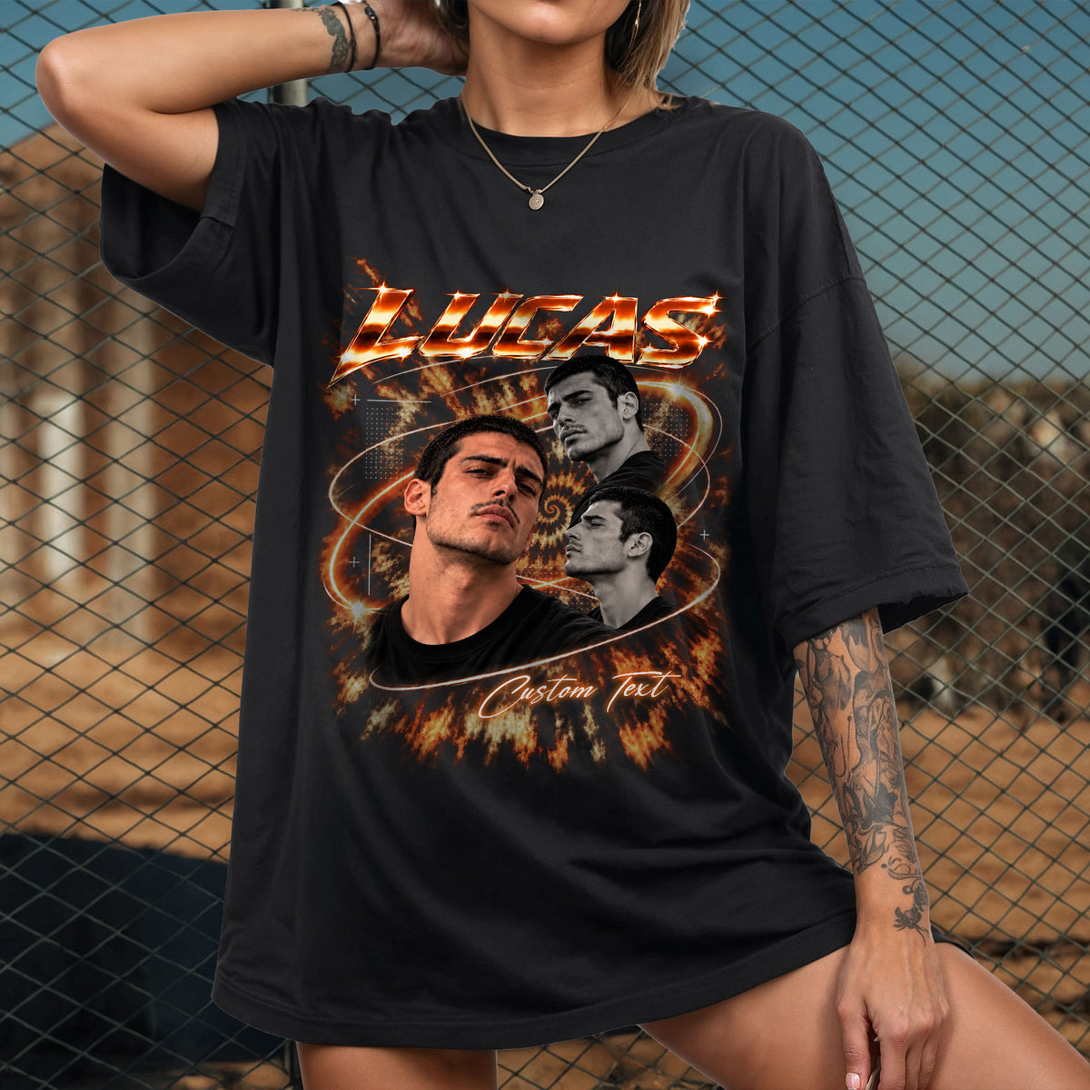 Custom Vintage Bootleg T Shirt Personalized 90s Y2K Graphic Rap Tee Custom Photo Picture