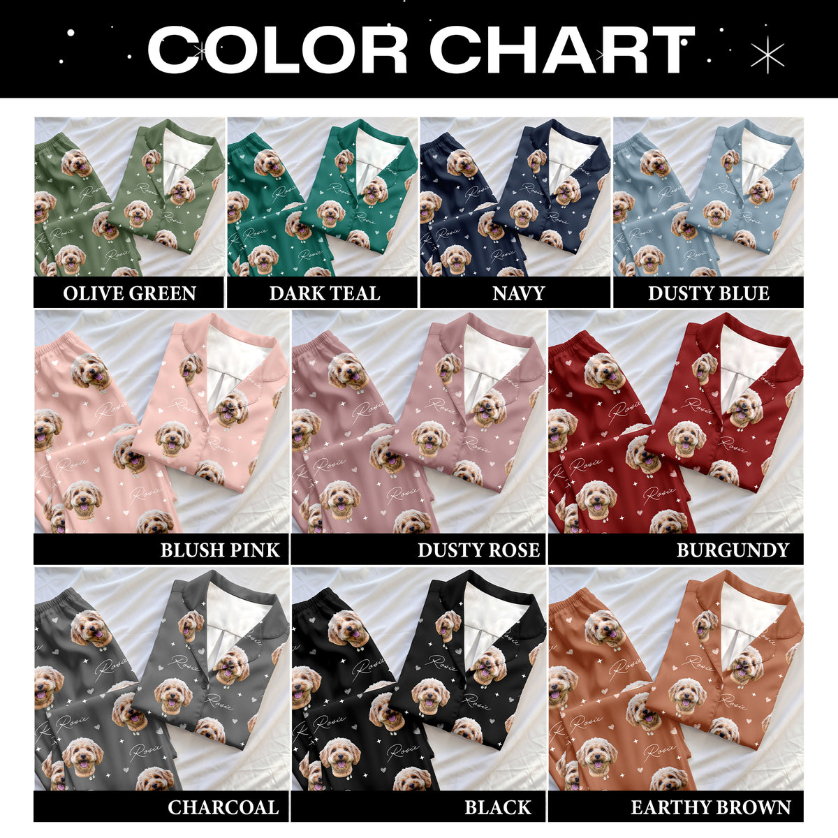 Custom Pet Face Pajamas Set Personalised Photo Name Sleepwear Gift for Cat Dog Mom
