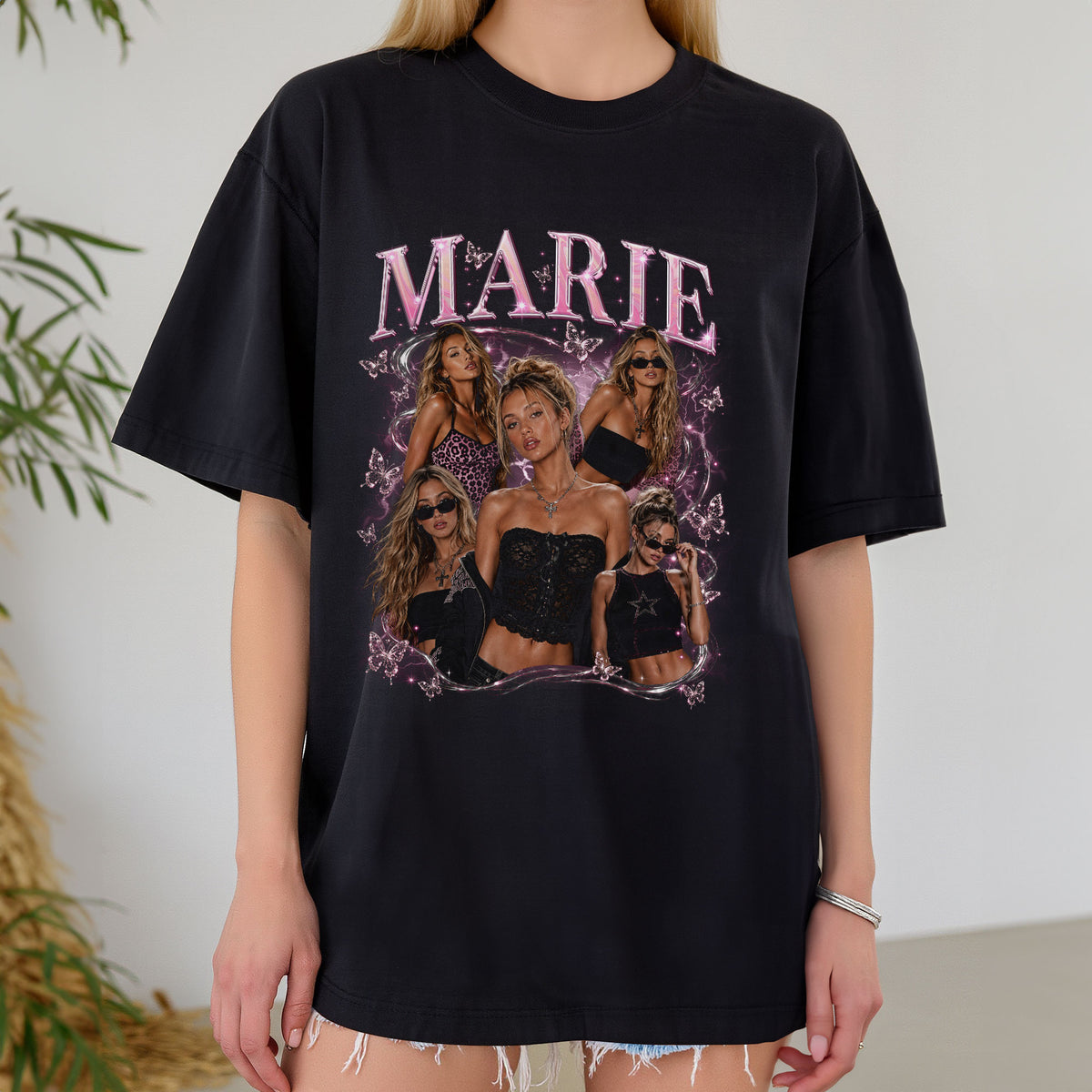 Custom Nostalgic Portrait Shirt Retro Streetwear Custom Name Graphic Tee Apparel Top