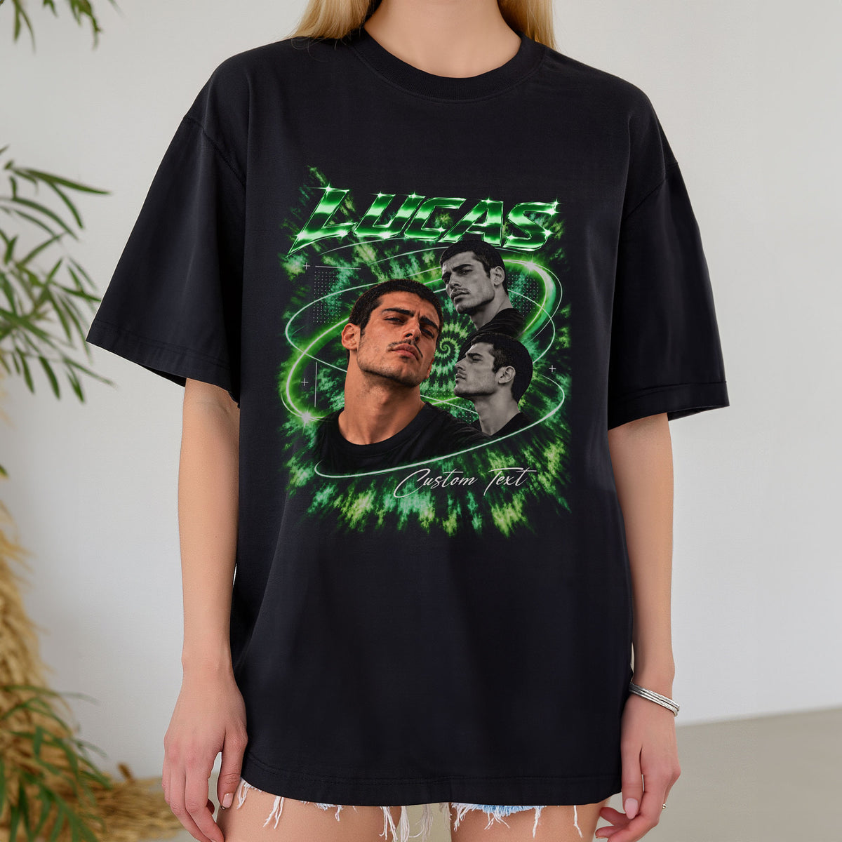 Custom Vintage Bootleg T Shirt Personalized 90s Y2K Graphic Rap Tee Custom Photo Picture