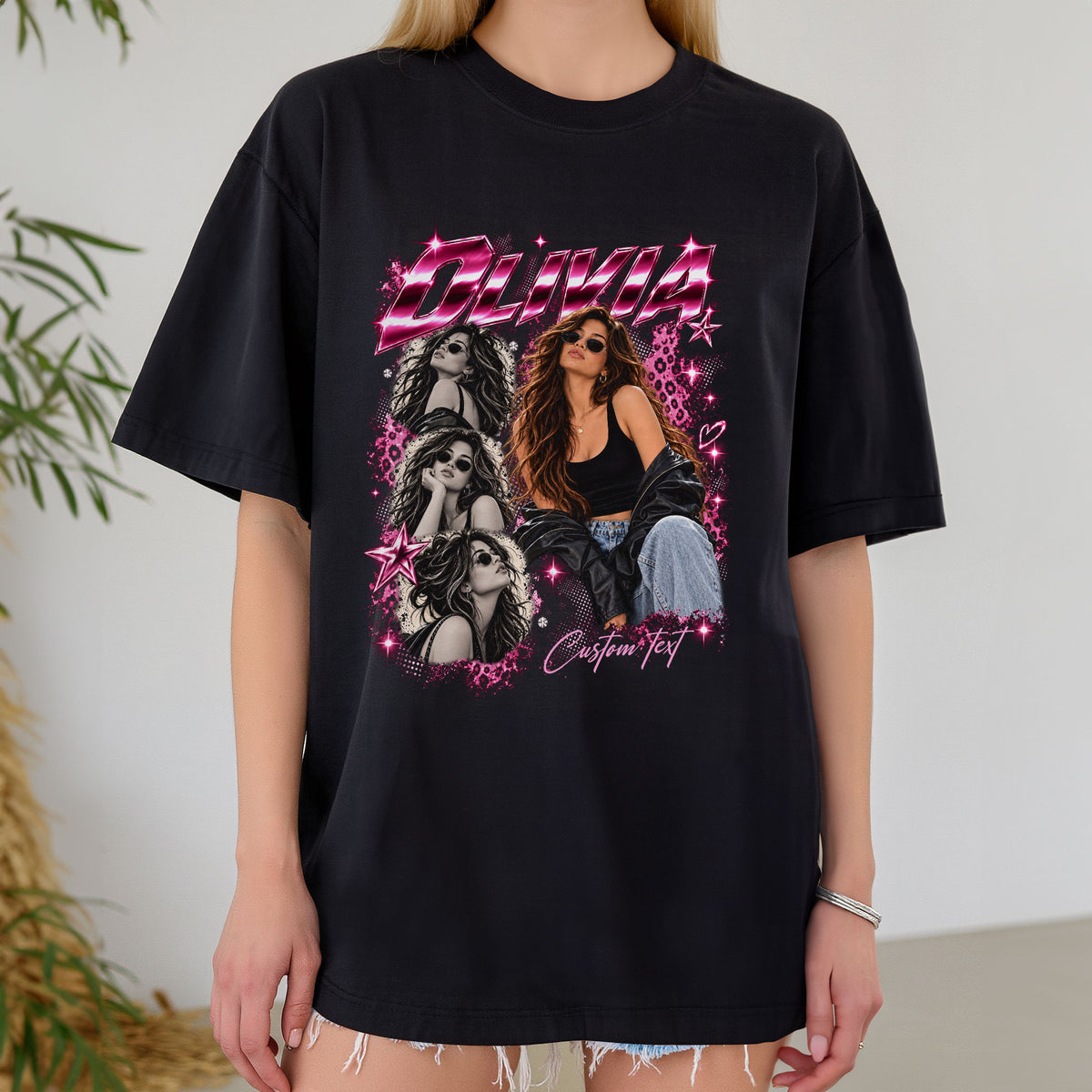Custom Vintage Bootleg T Shirt Personalized Y2K Graphic Rap Tee Custom Photo Picture