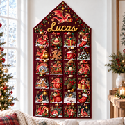 Custom Name Embroid Christmas Advent Calendar Baby Dragon Hanging Pocket Tapestry