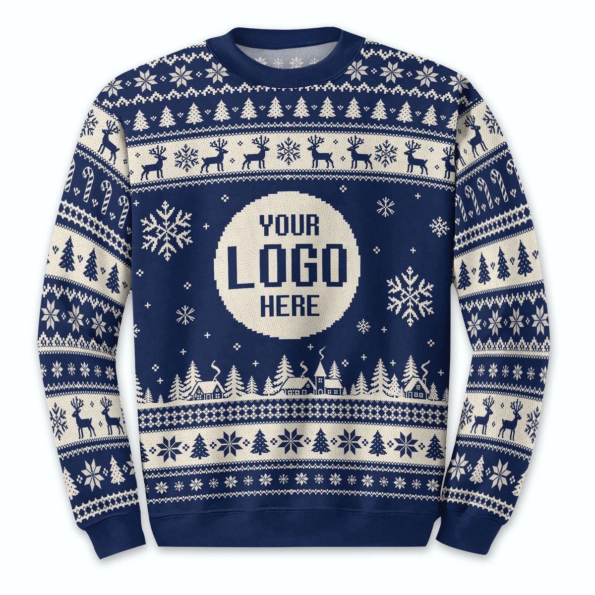 Custom Ugly Christmas Sweater with Logo Personalised Corporate Holiday Party Sweatshirt