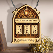 Custom Book Tracker Sign Personalized Gothic Arch Lantern Books Read This Year Decor