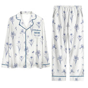 Custom Bridesmaid Pajamas Set Elegant Floral Print PJs Soft Bridal Party Sleepwear
