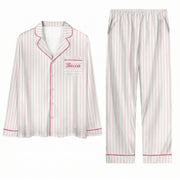 Custom Bridesmaid Pajamas Set Personalized Striped Name PJs Bridal Party Sleepwear