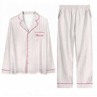Custom Bridesmaid Pajamas Set Personalized Striped Name PJs Bridal Party Sleepwear