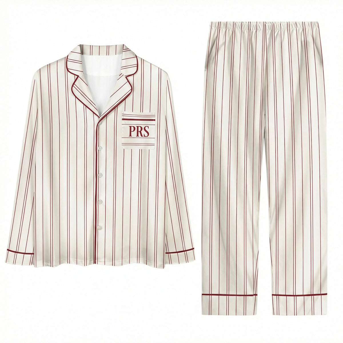 Custom Bridesmaid Pajamas Set Monogrammed Striped PJs Bridal Party Sleepwear Set