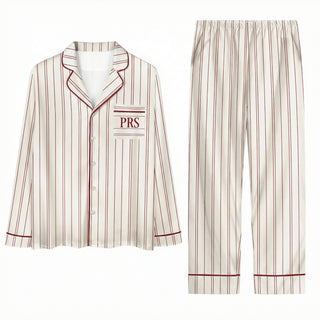 Custom Bridesmaid Pajamas Set Monogrammed Striped PJs Bridal Party Sleepwear Set