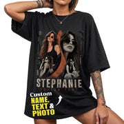 Custom Photo T-Shirt Vintage Rap Tee Style Graphic Shirt Personalized Picture Collage Tee