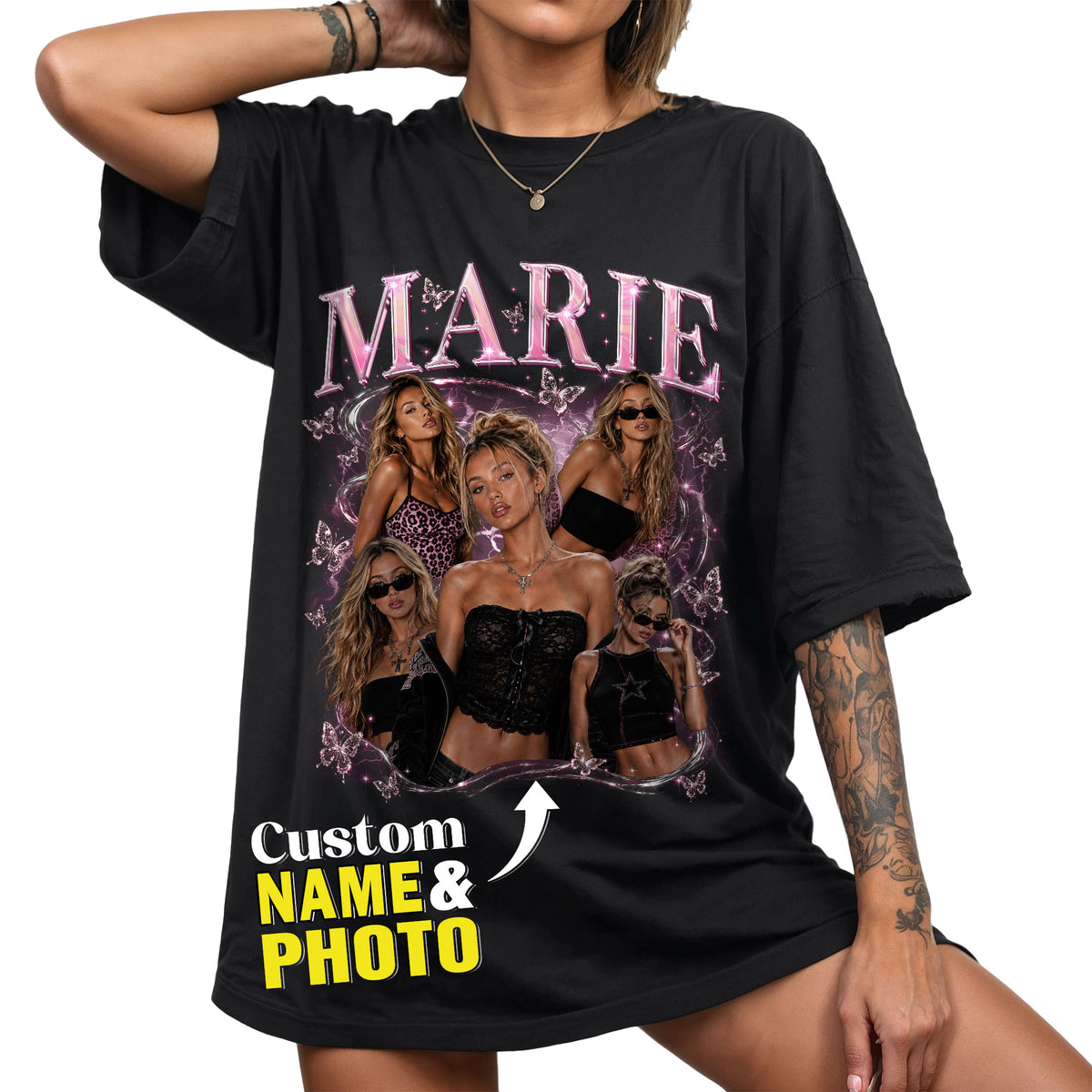 Custom Nostalgic Portrait Shirt Retro Streetwear Custom Name Graphic Tee Apparel Top